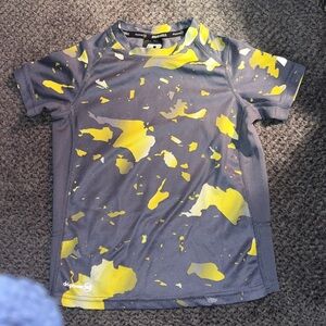 Russell Athletic Kids Camo Tee in Gray and Yellow